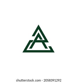 letter 2a triangles line geometric design logo vector