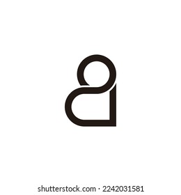 vector de logotipo geométrico de línea de bucle 2d de letra 