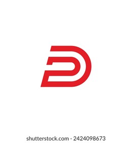 letter 2d simple geometric line logo vector 