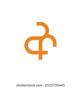 letter 2f linked geometric line simple logo vector 