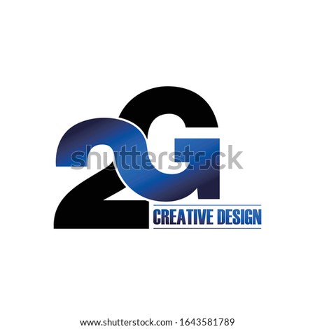 Letter 2G simple logo icon design vector