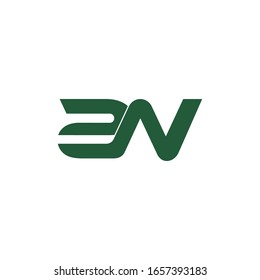 letter 2n line geometric linked overlapping logo vector
