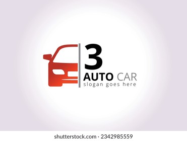 Letter 3 Car Logo Design Template Inspiration, Vector Illustration, Vehicle Logo, Automotive Logo