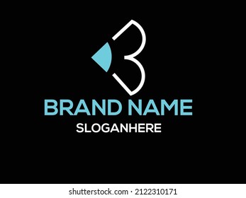 Letra 3 y D para diseño de logotipo único