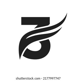 Letter 3 Wing Logo Design. Transportation Logo Letter 3 and Wings Concept