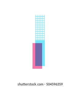 I letter 3D effects with square line patterns