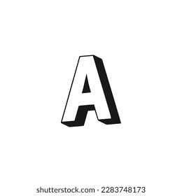 Letter A 3d geometric symbol simple logo vector
