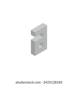 Letter a 3d geometric symbol simple logo vector