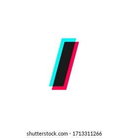 letter I with 3d glitch effect