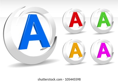 Letter A 3d icons