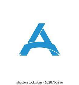 letter a 3d lines design logo 