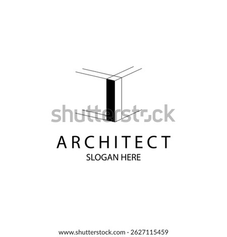 Letter I 3D logo architect for architecture and construction company