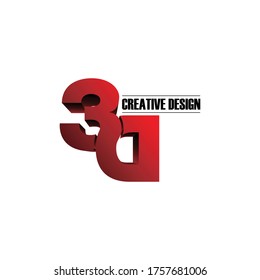Letter 3D logo design vector. monogram logo vector illustration.