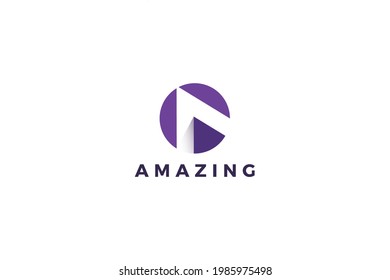 Letter A 3d modern amazing purple color business logo