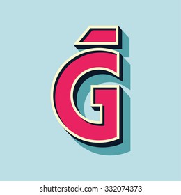 A letter of 3d vector illustrated relief retro font with shadow