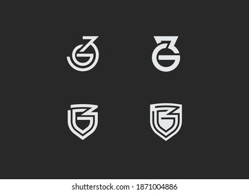 conjunto de diseños de logotipos planos de letra 3G