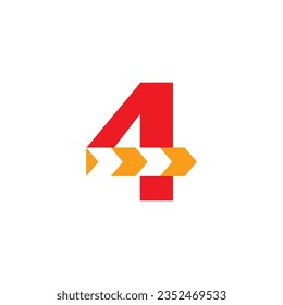 Letter 4 digit logo design, typography, direction, aero, tech, education, marketing logo 
