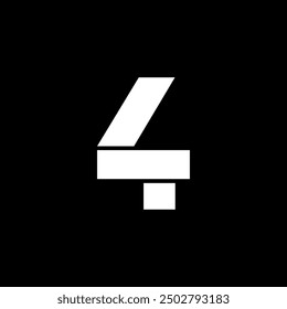 letter 4 simple letter logo