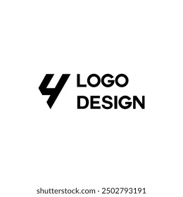 letter 4 simple letter logo