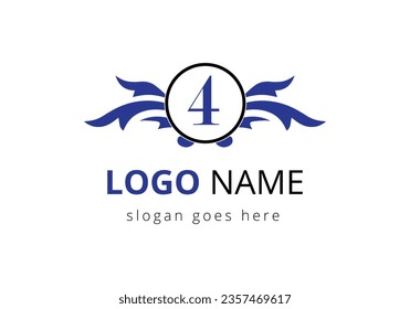 Letter 4 Wing Logo Design For Freight and Transportation Symbol.