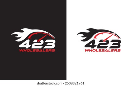 Letter 423 speed engine silhouette.abstract symbol of speed logo design.vector icon