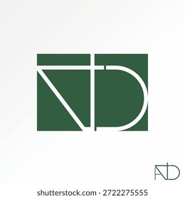 Letra 4D línea de fuente cortada conectada marca futurista a perspectiva monograma diseño de logotipo concepto gráfico creativo premium Vector stock Imagen top sell
