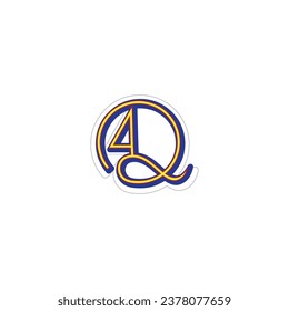 letter 4D logo template typographic design vector color