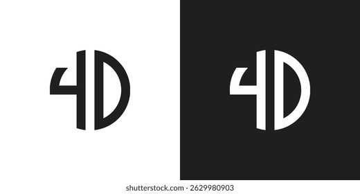 Carta 4D ou Número 40 Design do logotipo