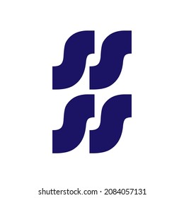 Letter 4S abstract logo design