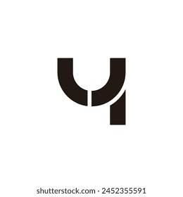 letter 4u abstract simple geometric logo vector 