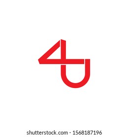 letter 4u  infinity lines geometric logo vector