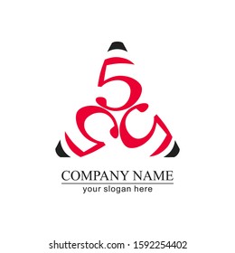 Letter 5, 555 logo icon design template elements. Elegant rich logo. Letter logo