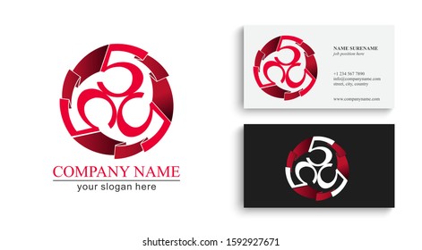 Letter 5, 555 logo icon design template elements. Elegant rich logo. Letter logo