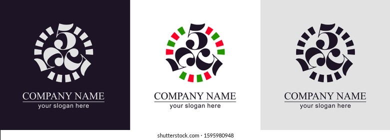Letter 5, 555 logo icon design template elements. Elegant rich logo. Letter logo