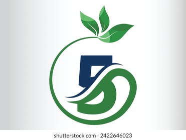 Letter 5 Leaf Logo Design  Vector letter template design for brand.