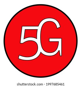 Carta 5 y número G. Símbolo de señal 5G, ilustración vectorial