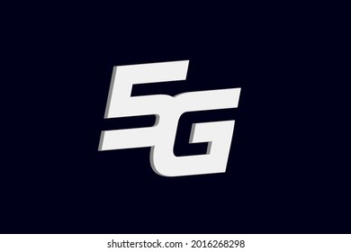 Plantilla de vector de diseño de logotipo de carta 5G 