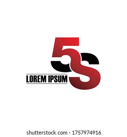 Vector de diseño del logotipo de la letra 5S. ilustración vectorial del logotipo de monograma.