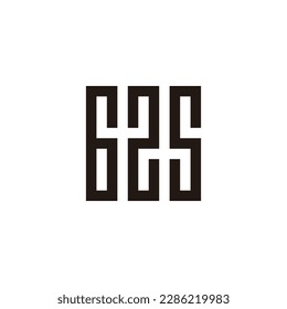 Letter 6, 2 and 5 square, rectangles geometric symbol simple logo vector