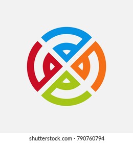 letter 6 9 with circle cross colorful