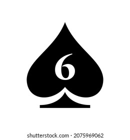 Letter 6 Casino Logo. Poker Casino Vegas Logo Template On Letter 6. Poker Club Sign