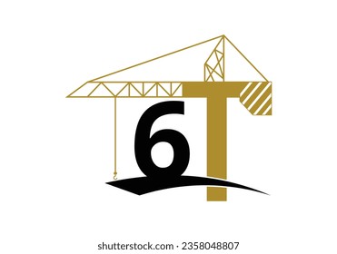 Letter 6 Construction Logo Symbol Vector Template. Modern vector logo for Real estate business and company identity.