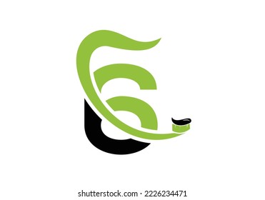 Letter 6 Dental Logo Design Template Inspiration With Tooth Brush Symbol, Vector Illustration.