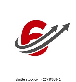 Letter 6 Financial Logo. Finance and Financial Investment Development Logo Template Concept with Business Growth Arrow