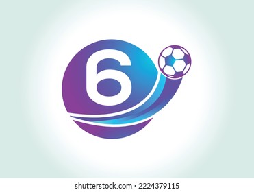 Letter 6 Football Logo Design Vector Template. Football Club Symbol. business, and company identity.