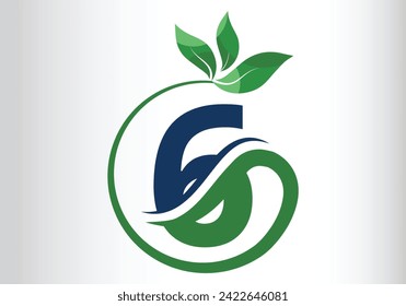 Carta 6 Diseño de logotipo de hoja Diseño de letra vectorial para marca.