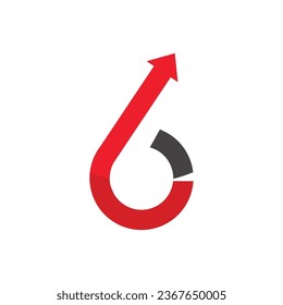 Letter 6 Logo Design, Six Statistic Arrow Logo Design