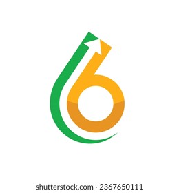 Letter 6 Logo Design, Six Statistic Arrow Logo Design