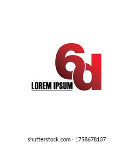 Vector de diseño del logotipo 6D de la letra. ilustración vectorial del logotipo de monograma.