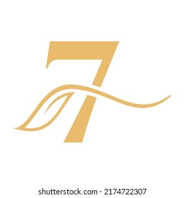 Letter 7 Beauty Flower Logo with Creative Concept Beauty, salon, Spa, Fashion and Yoga Sign